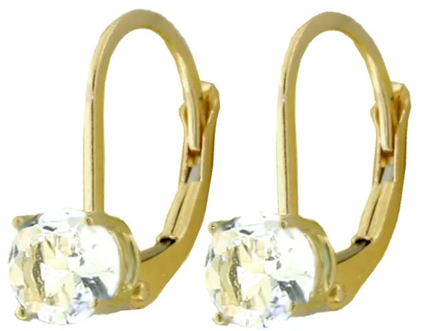 1.2 Carat 14K Solid White Gold Adventure Partner Aquamarine Earrings