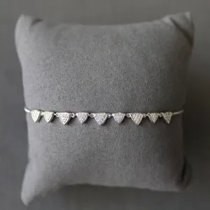 1/4 Cttw Diamond Triangle Anklet in 925 Sterling Silver
