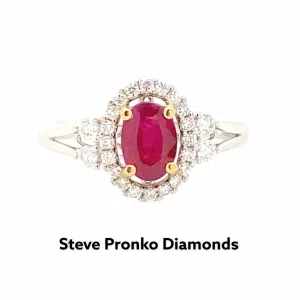 14 Karat Yellow Oval Ruby Ring