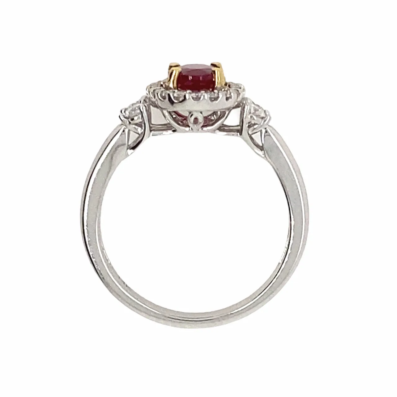 14 Karat Yellow Oval Ruby Ring