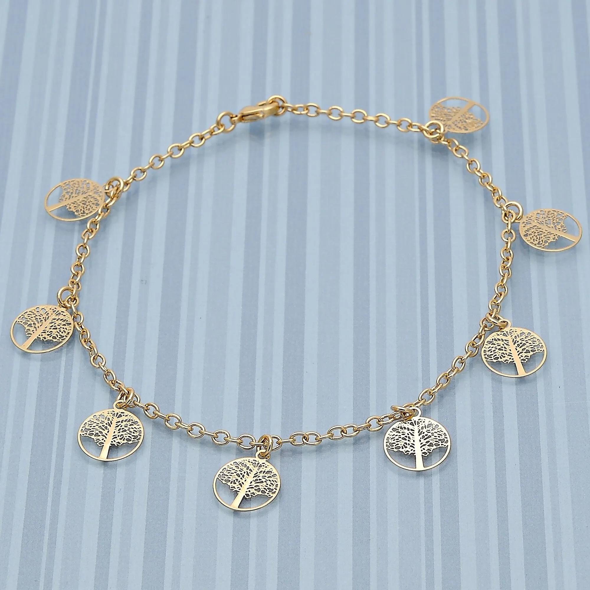 14K Gold Filled Tree Of Life Anklet
