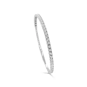 14K Gold Flexible Diamond Bangle - 0.95ct
