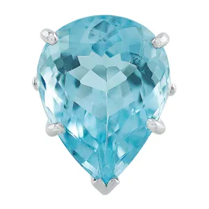 14k White Gold 16ct Aquamarine Ring