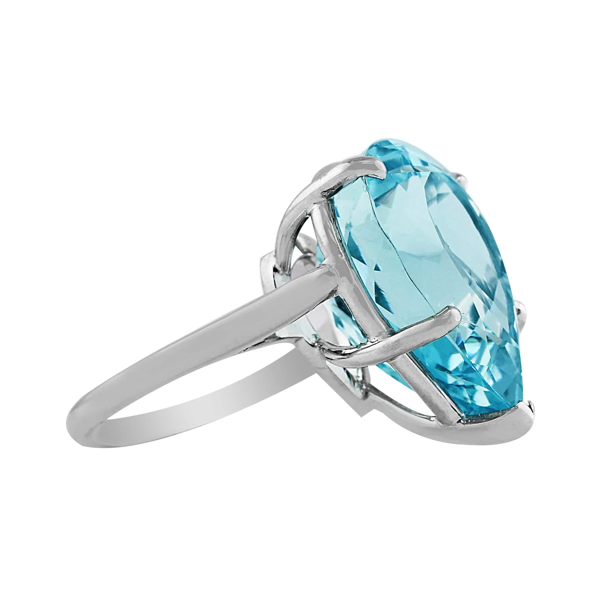 14k White Gold 16ct Aquamarine Ring