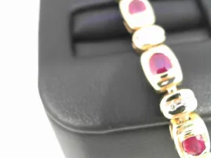 14K YG GENUINE RUBY AND DIAMON