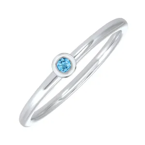 14Kt White Gold Aquamarine 1/20Ctw Ring
