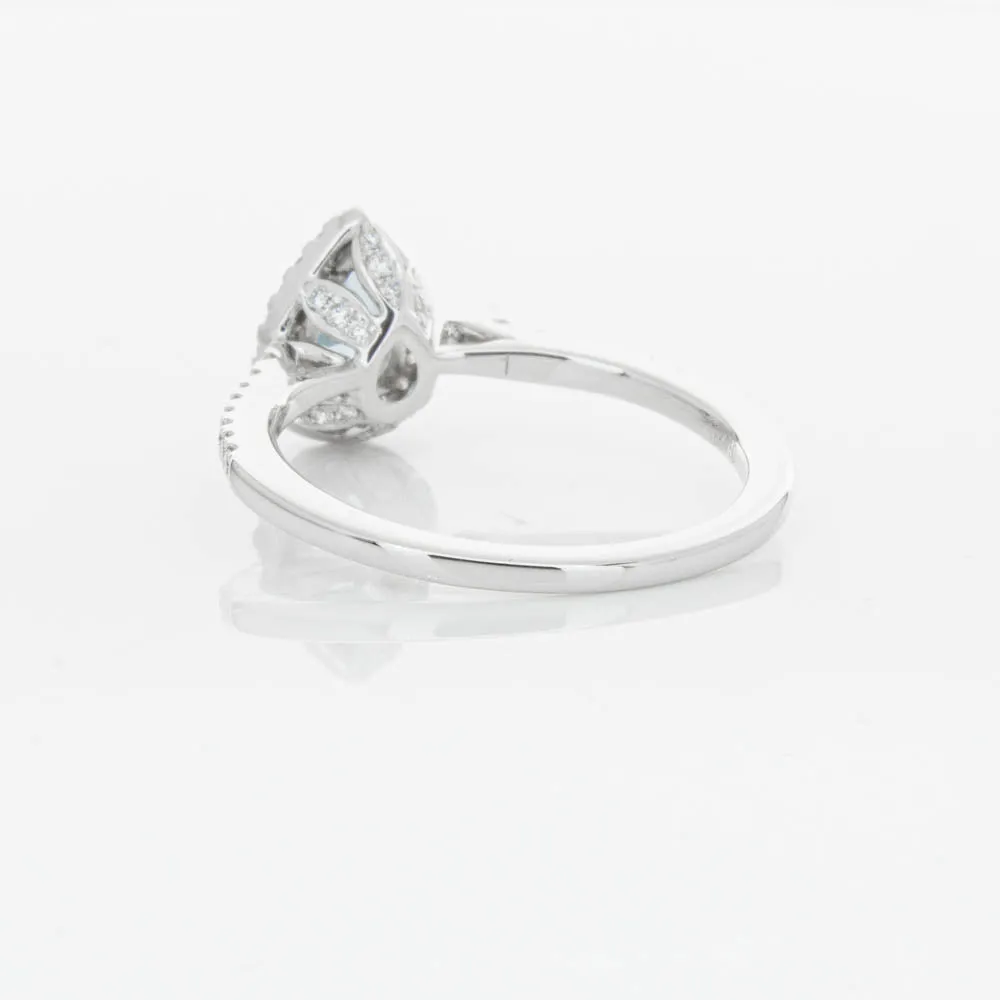 18ct White Gold .56ct Aquamarine & Diamond Mini Sierra Ring