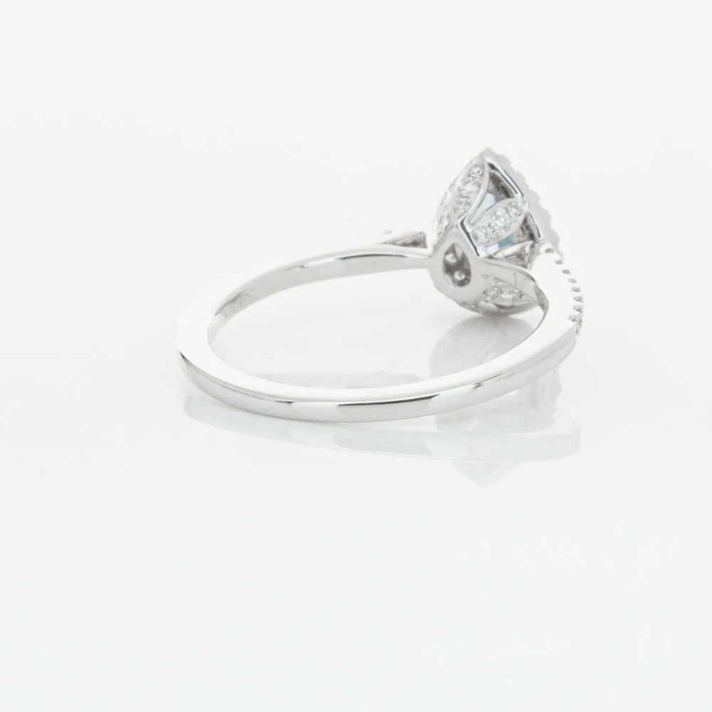 18ct White Gold .56ct Aquamarine & Diamond Mini Sierra Ring