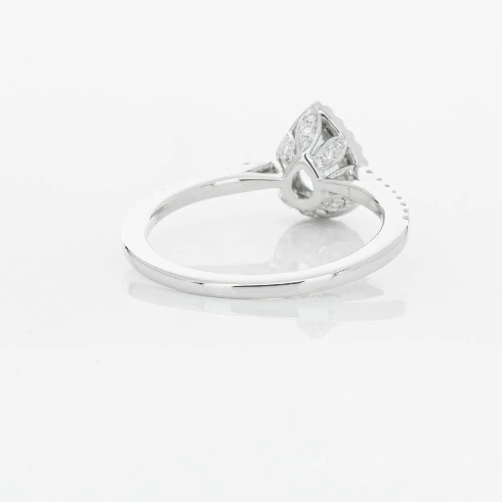 18ct White Gold .56ct Aquamarine & Diamond Mini Sierra Ring