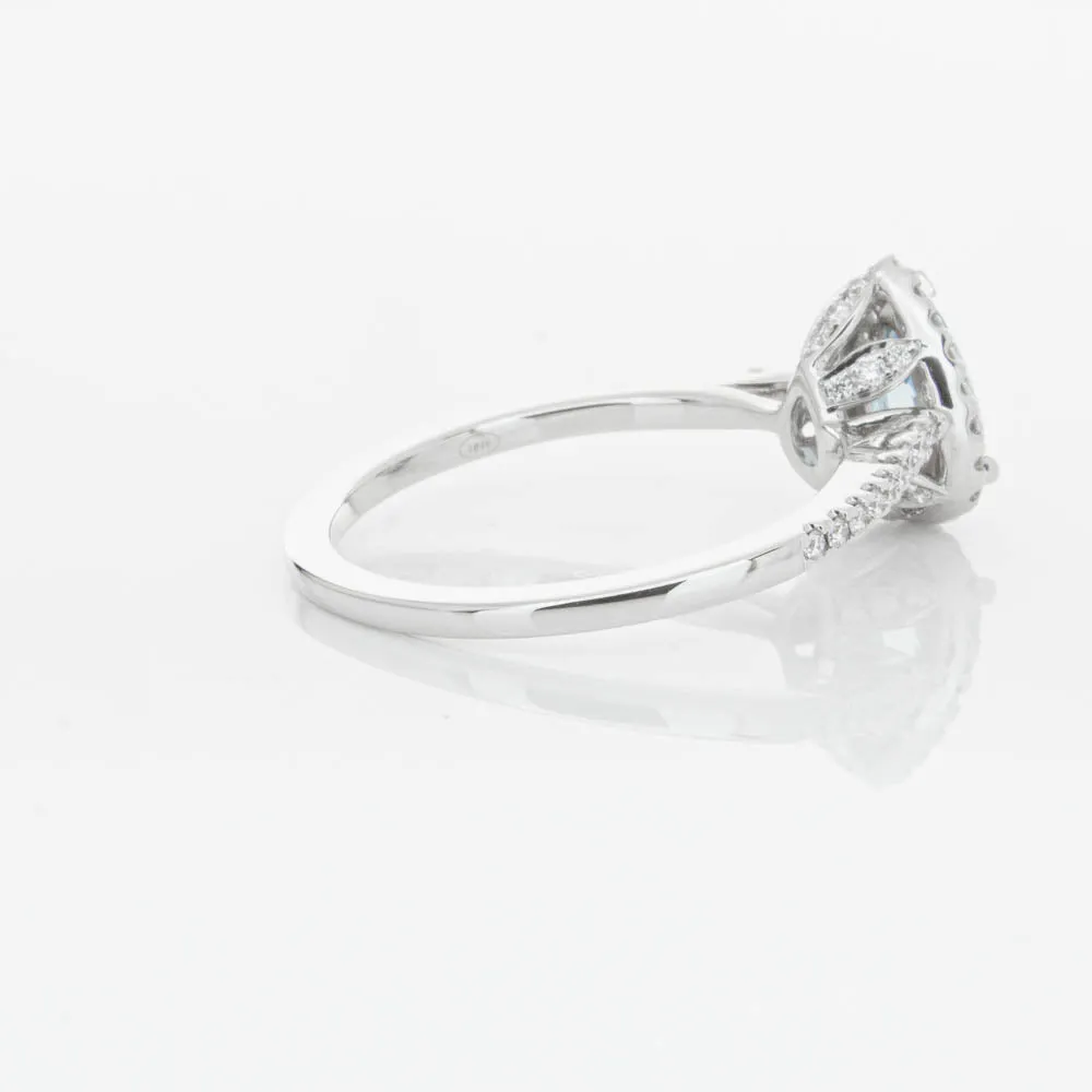 18ct White Gold .56ct Aquamarine & Diamond Mini Sierra Ring