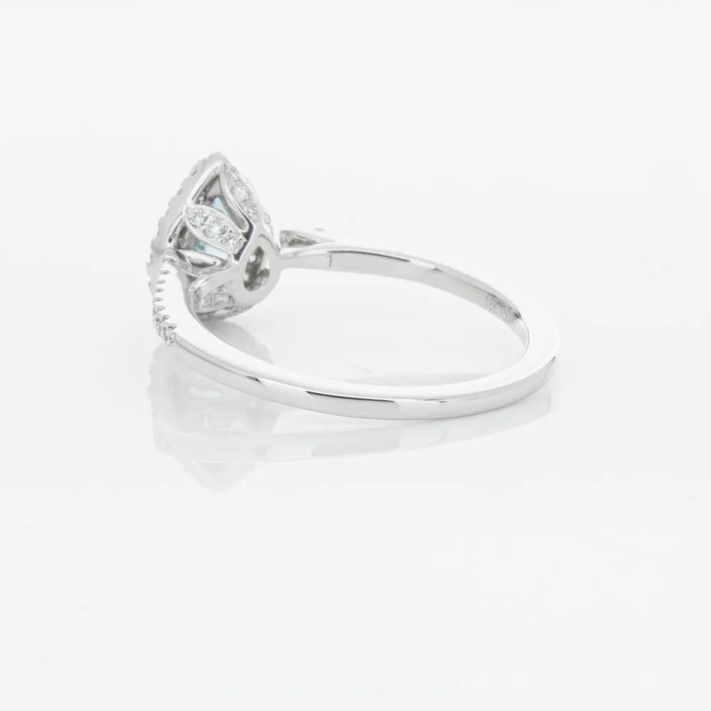 18ct White Gold .56ct Aquamarine & Diamond Mini Sierra Ring