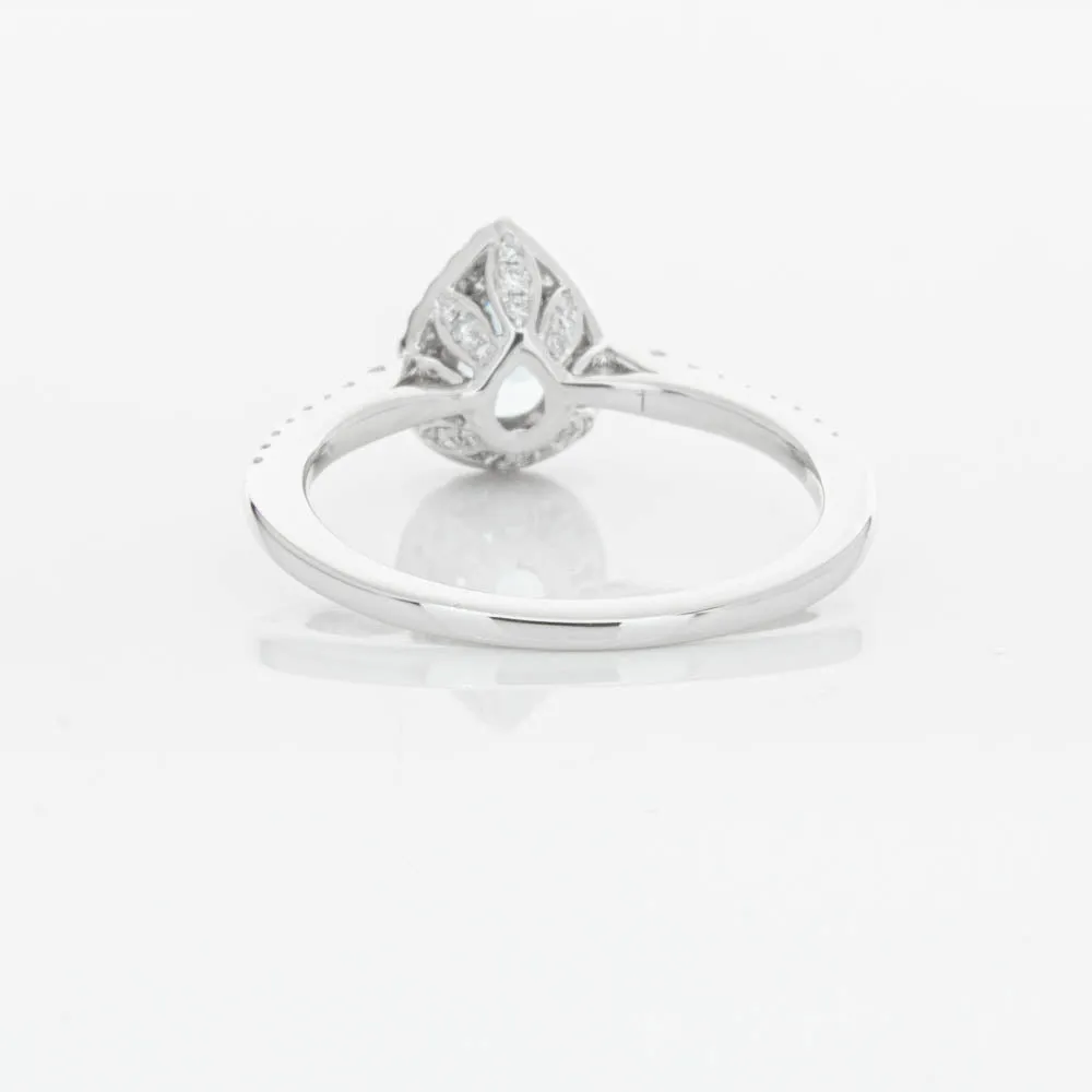 18ct White Gold .56ct Aquamarine & Diamond Mini Sierra Ring