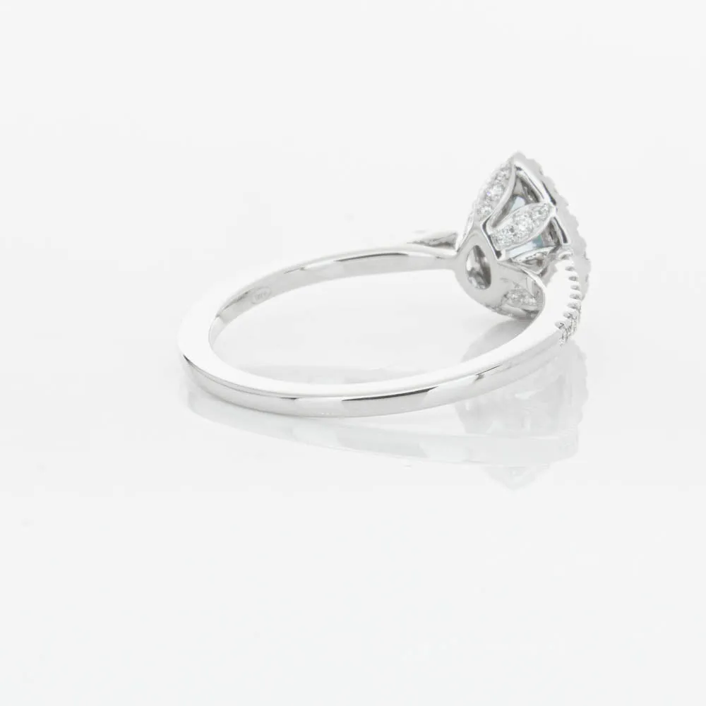 18ct White Gold .56ct Aquamarine & Diamond Mini Sierra Ring