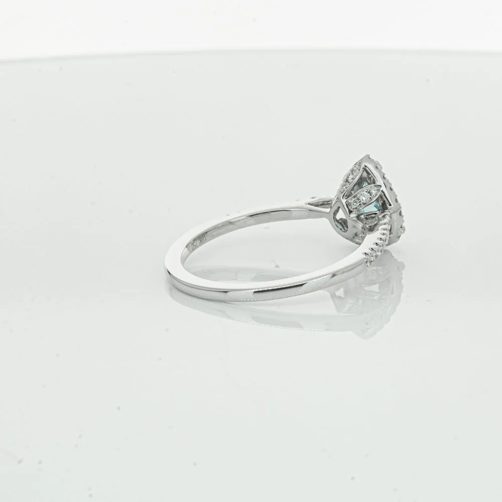 18ct White Gold .59ct Aquamarine & Diamond Mini Sierra Ring