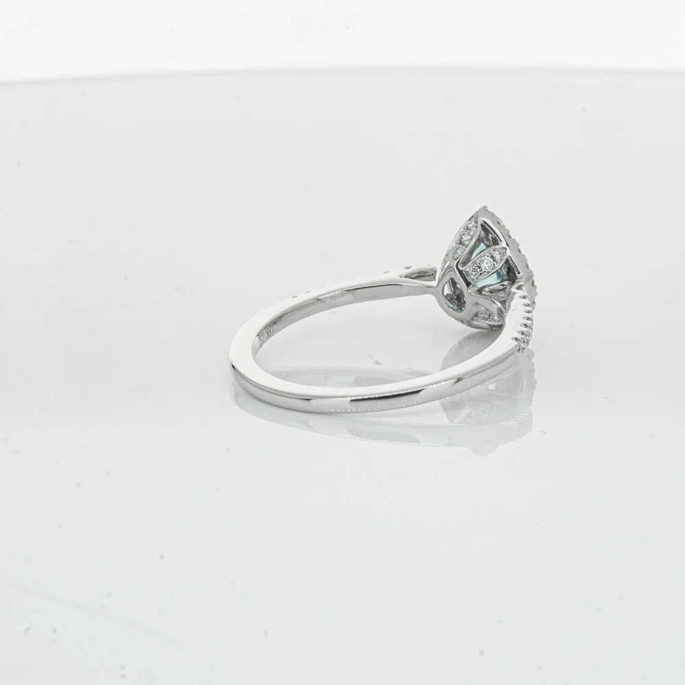 18ct White Gold .59ct Aquamarine & Diamond Mini Sierra Ring