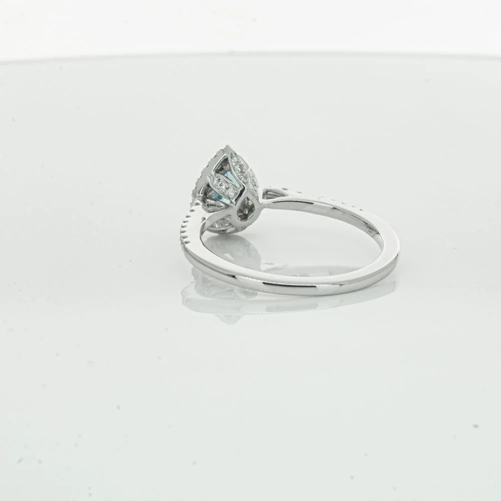 18ct White Gold .59ct Aquamarine & Diamond Mini Sierra Ring