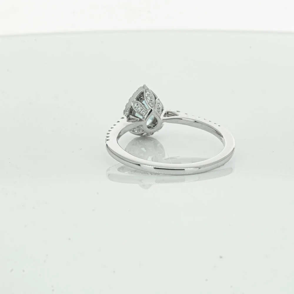 18ct White Gold .59ct Aquamarine & Diamond Mini Sierra Ring