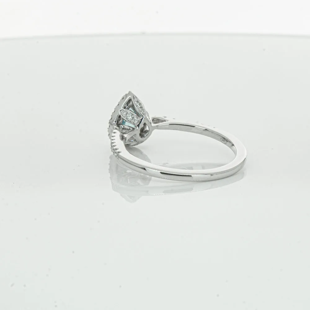 18ct White Gold .59ct Aquamarine & Diamond Mini Sierra Ring