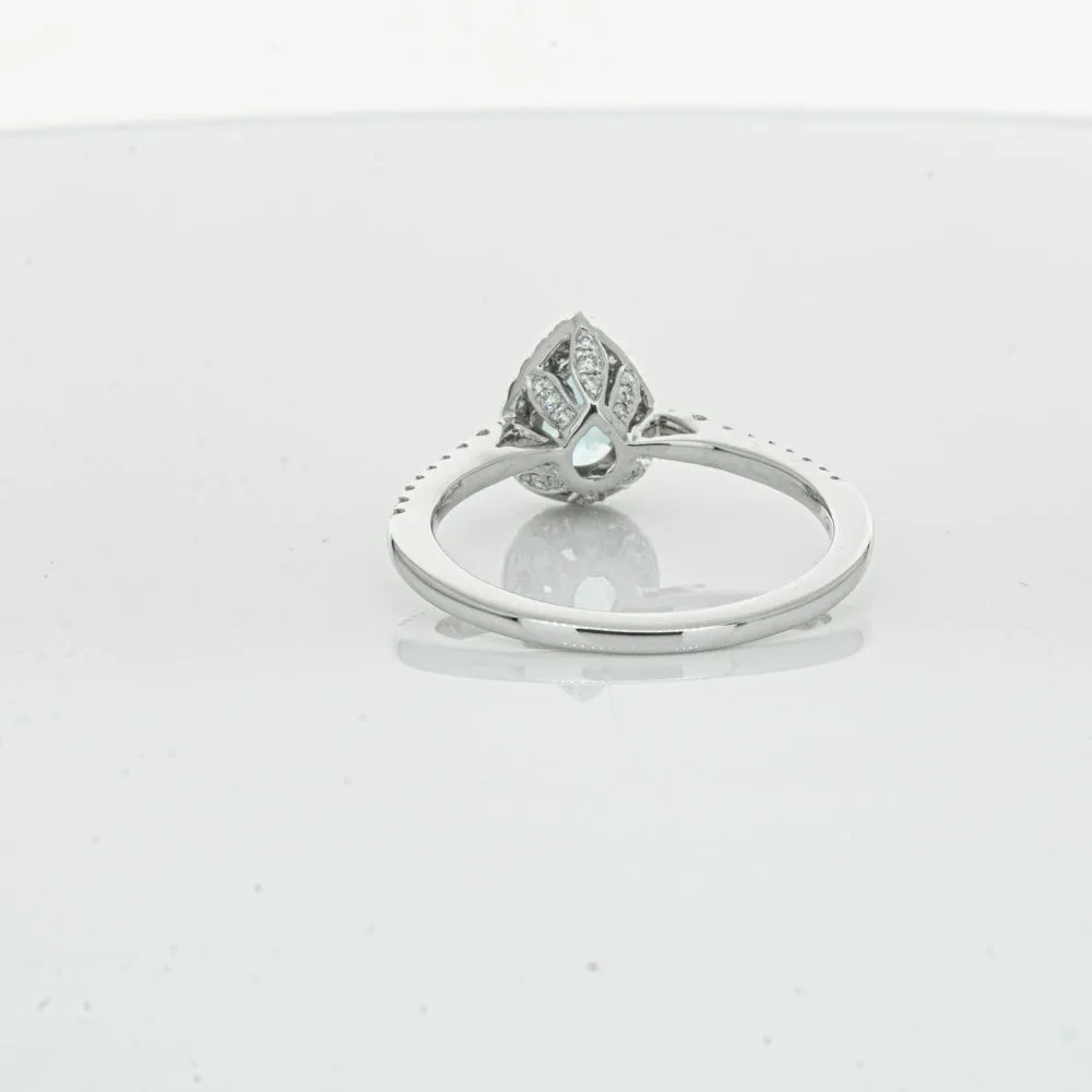 18ct White Gold .59ct Aquamarine & Diamond Mini Sierra Ring