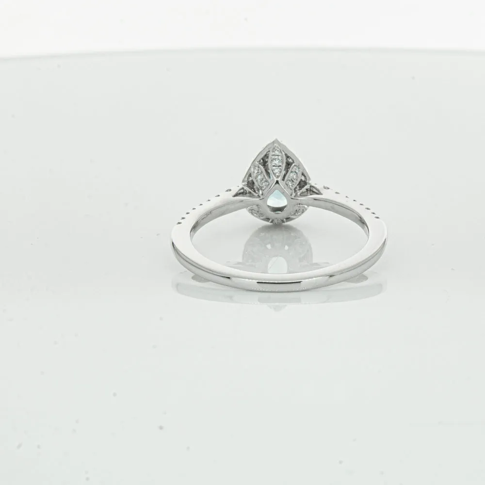 18ct White Gold .59ct Aquamarine & Diamond Mini Sierra Ring