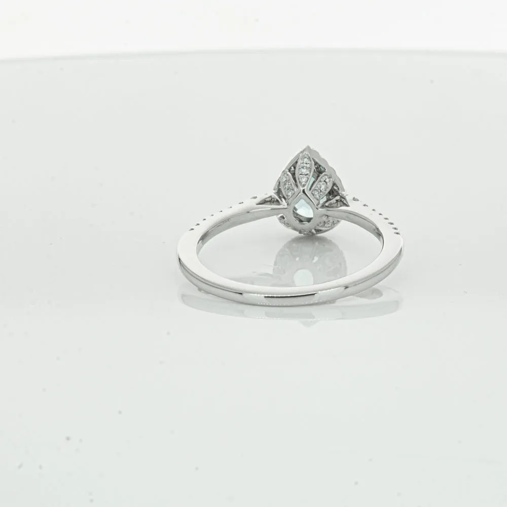 18ct White Gold .59ct Aquamarine & Diamond Mini Sierra Ring