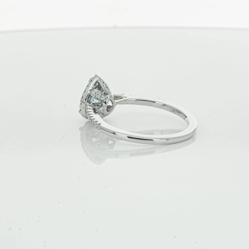 18ct White Gold .59ct Aquamarine & Diamond Mini Sierra Ring