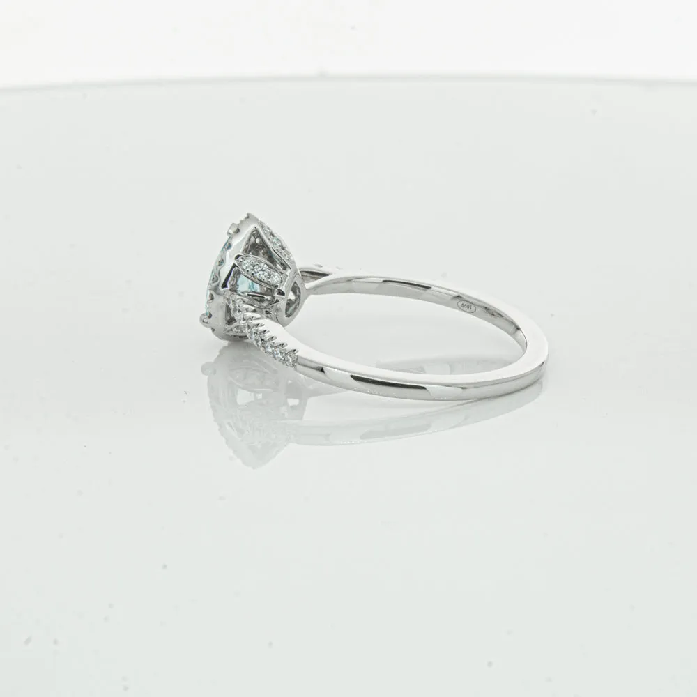 18ct White Gold .59ct Aquamarine & Diamond Mini Sierra Ring