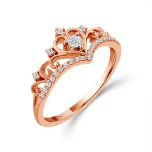 1/8ctw Diamond Tiara Rose Gold Promise Ring - Size 7