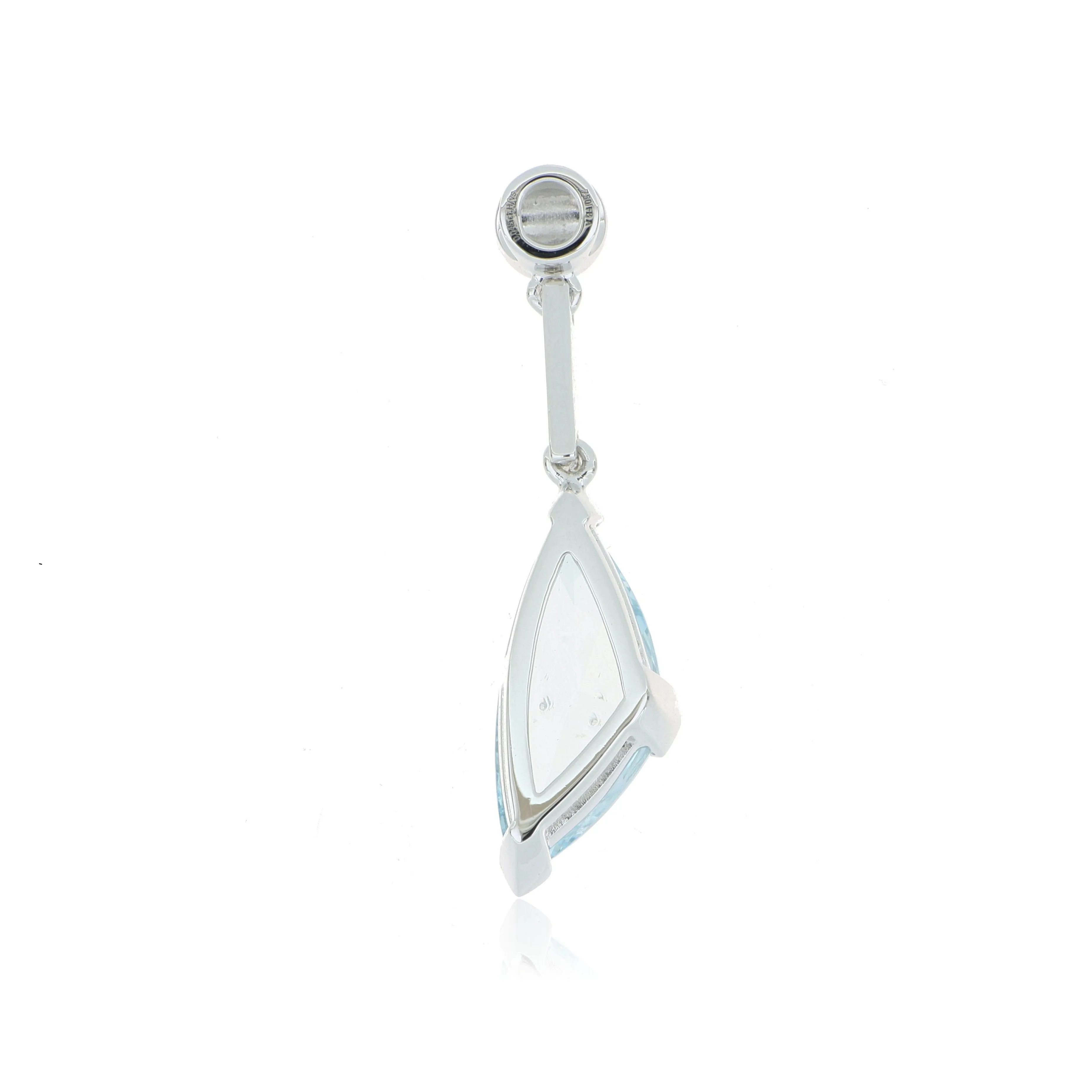 18k White Gold Aquamarine and Diamond Pendant