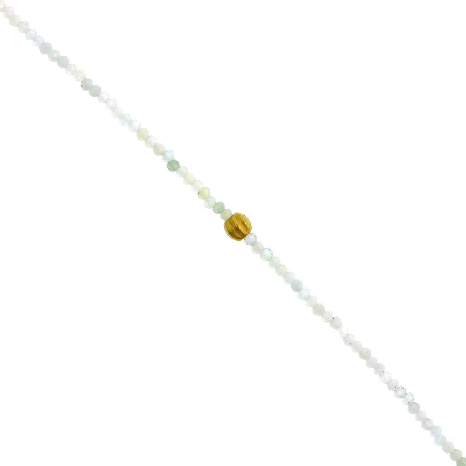 18K Yellow Gold Aquamarine Bead Bracelet
