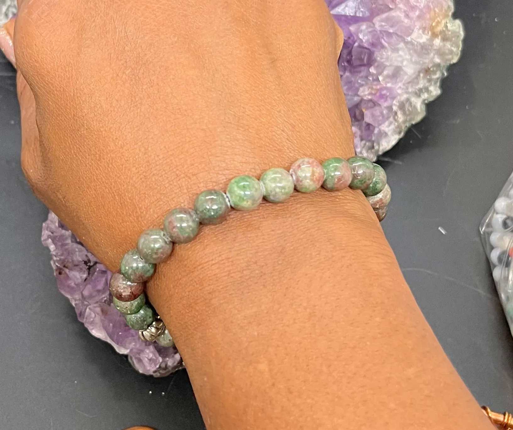 8mm Ruby Fuschite Stretchy Bracelet