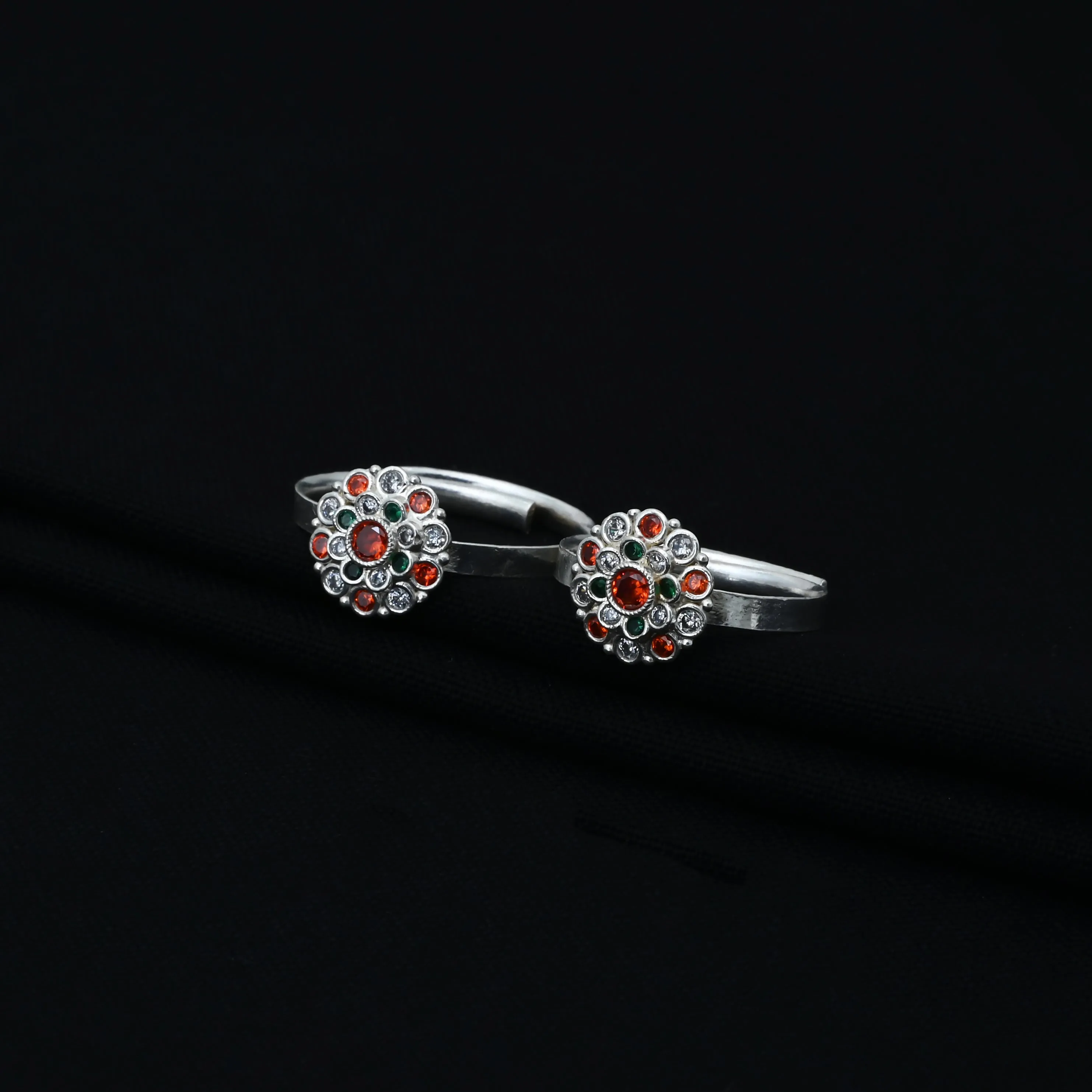 925 Silver Charming Stone Toe Rings