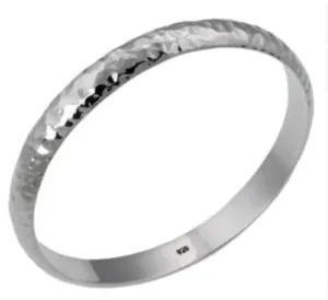 925 Silver Hammered Bangle - 7mm