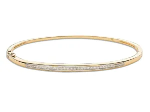 9ct Gold Women's Diamond Bangle Bracelet, Channel Set Style, 0.50ct, 3mm, Deluxe Gift Box