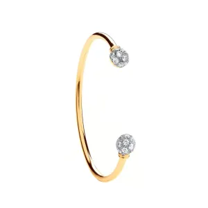 9ct Yellow Gold Crystal Torque Bangle