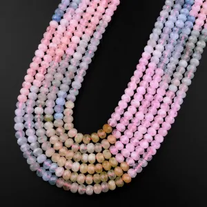 AAA Faceted Natural Multicolor Blue Green Yellow Aquamarine Pink Morganite 6mm Rondelle Beads 15.5" Strand