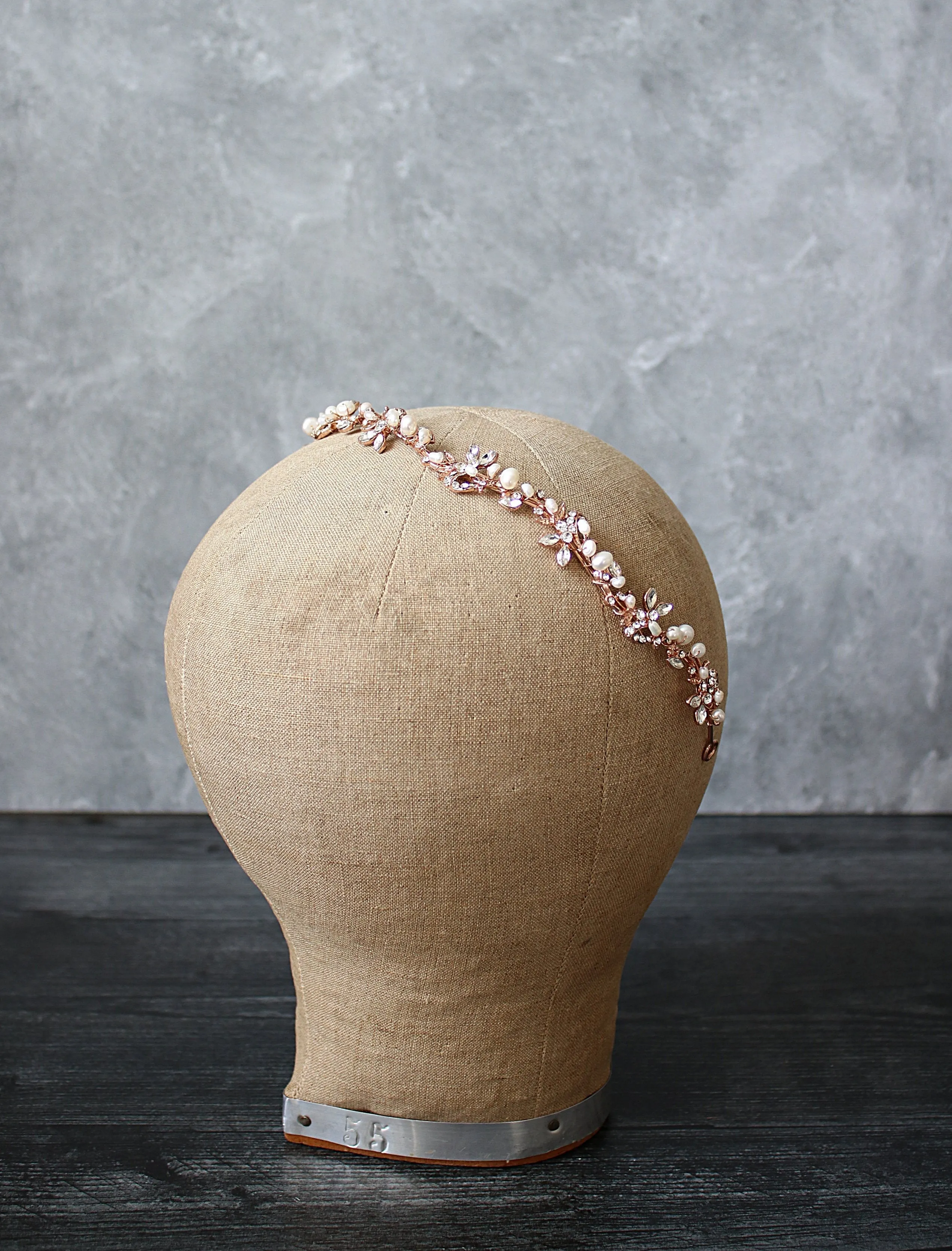 ABIGAIL Freshwater Pearl Bridal Crystal Headband