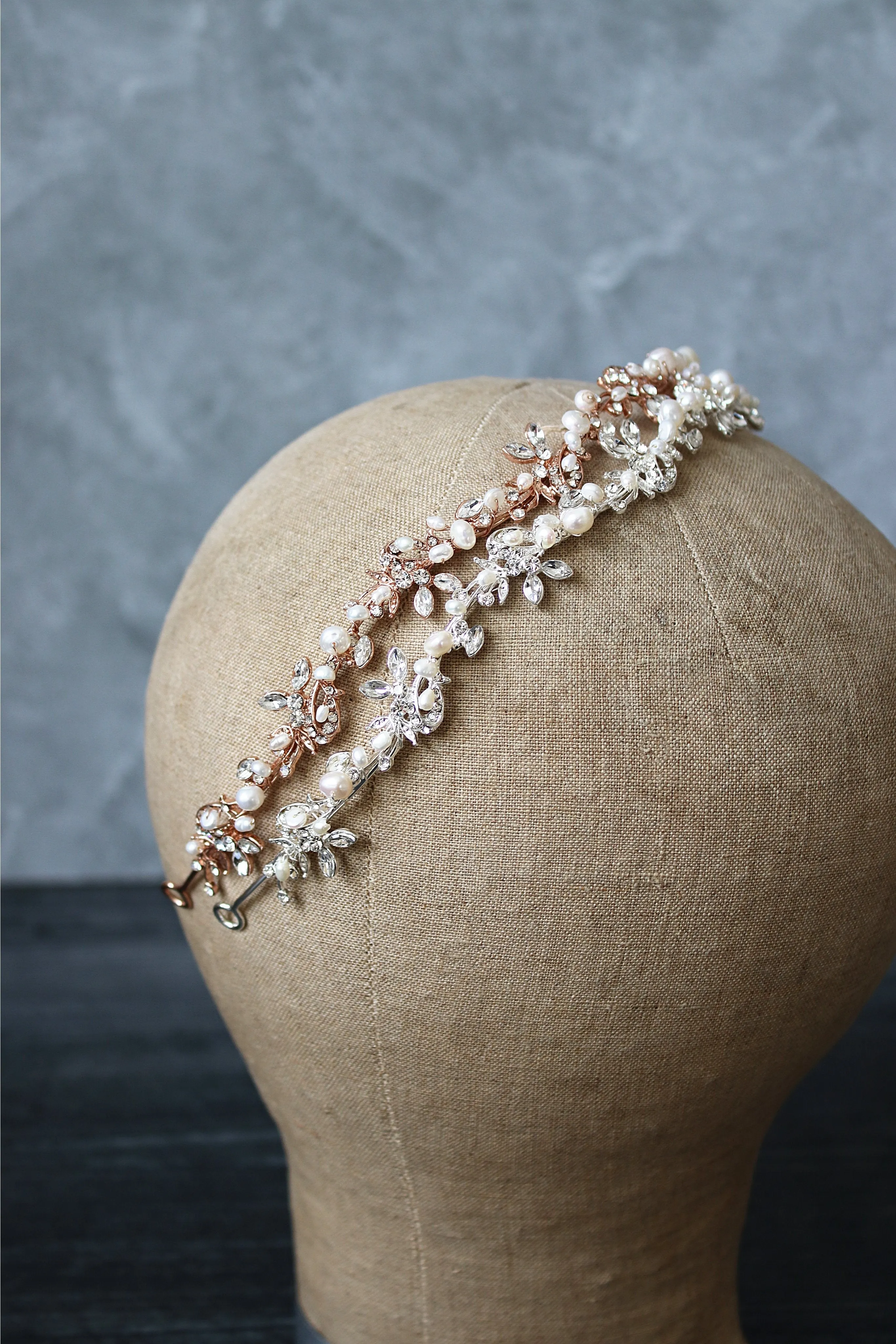 ABIGAIL Freshwater Pearl Bridal Crystal Headband