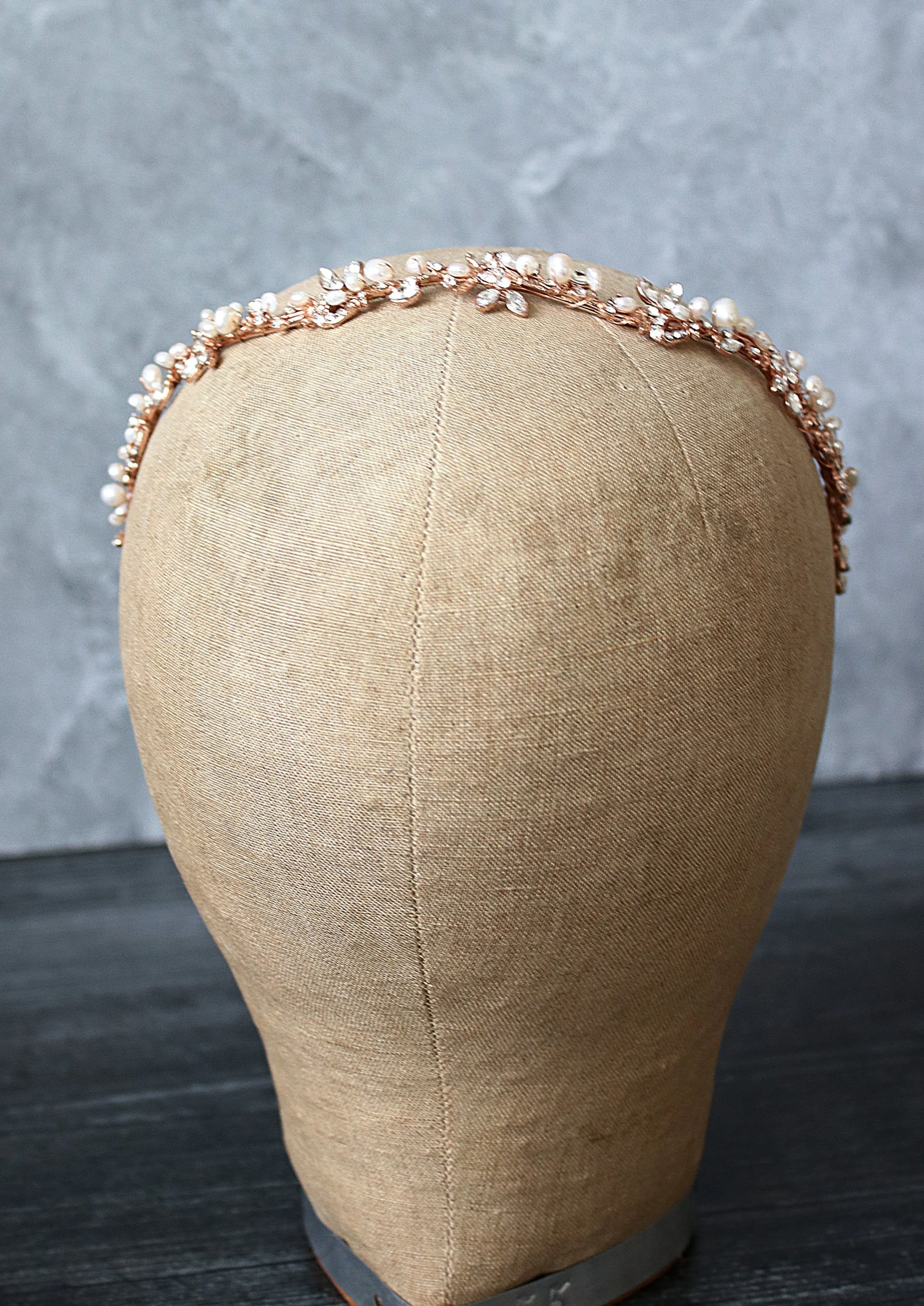 ABIGAIL Freshwater Pearl Bridal Crystal Headband