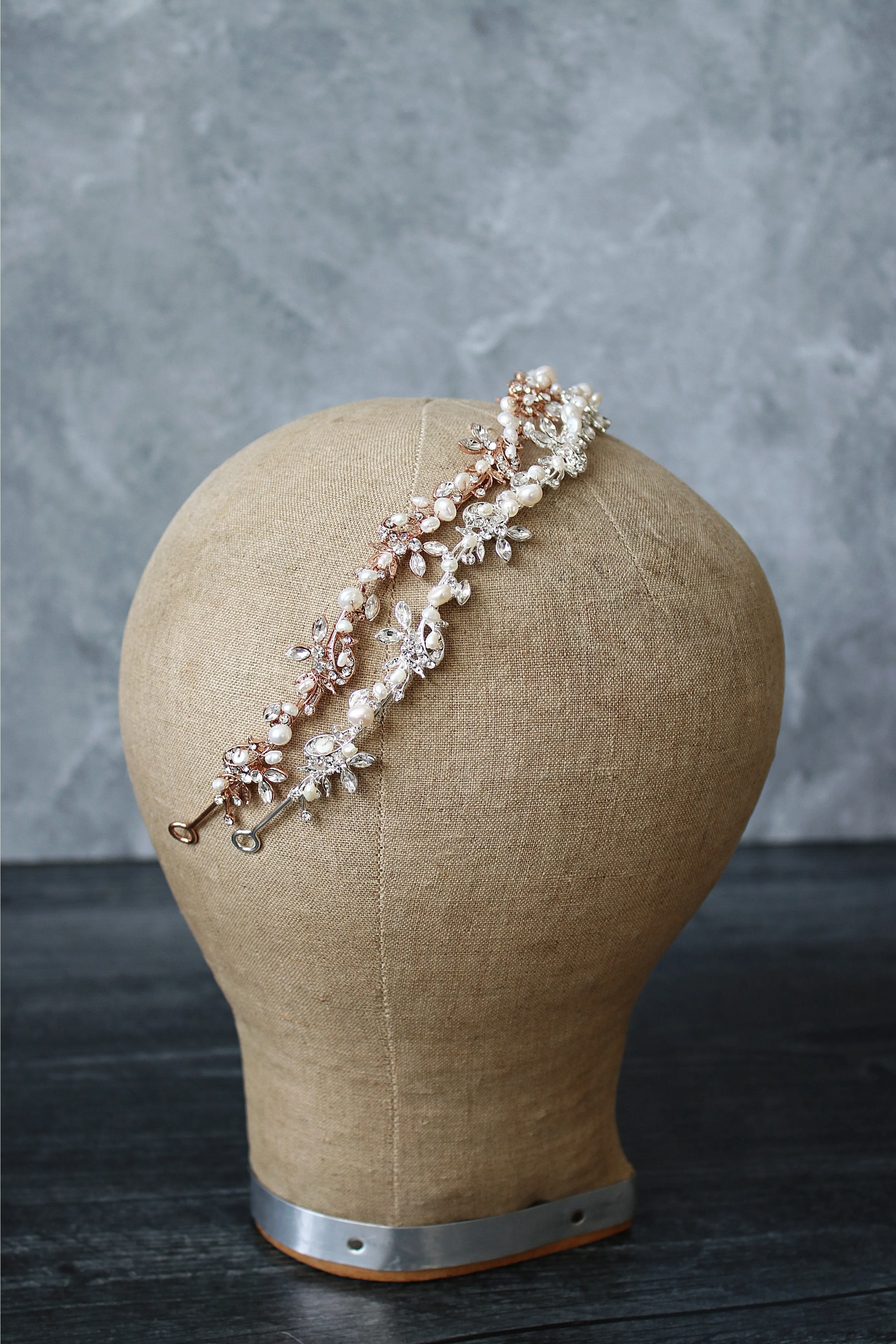 ABIGAIL Freshwater Pearl Bridal Crystal Headband