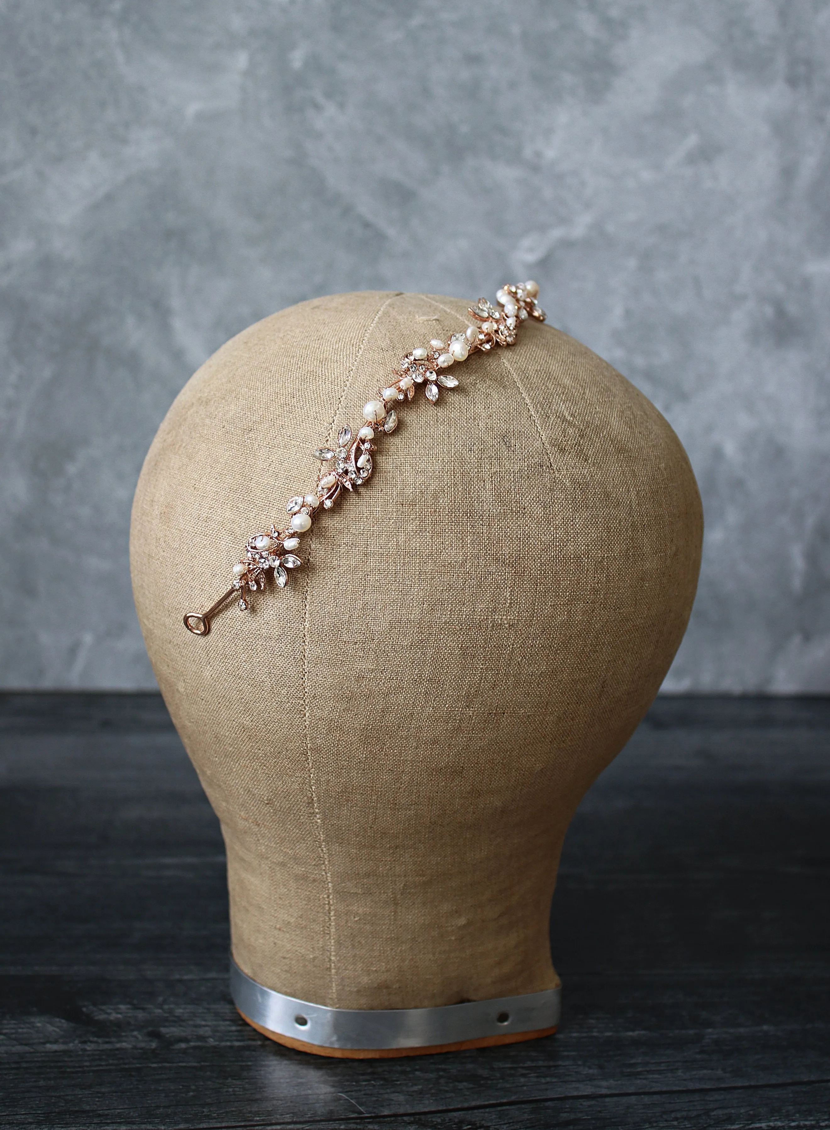ABIGAIL Freshwater Pearl Bridal Crystal Headband