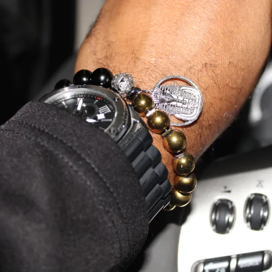Alpha Egyptian Pharaoh Bead Bracelet