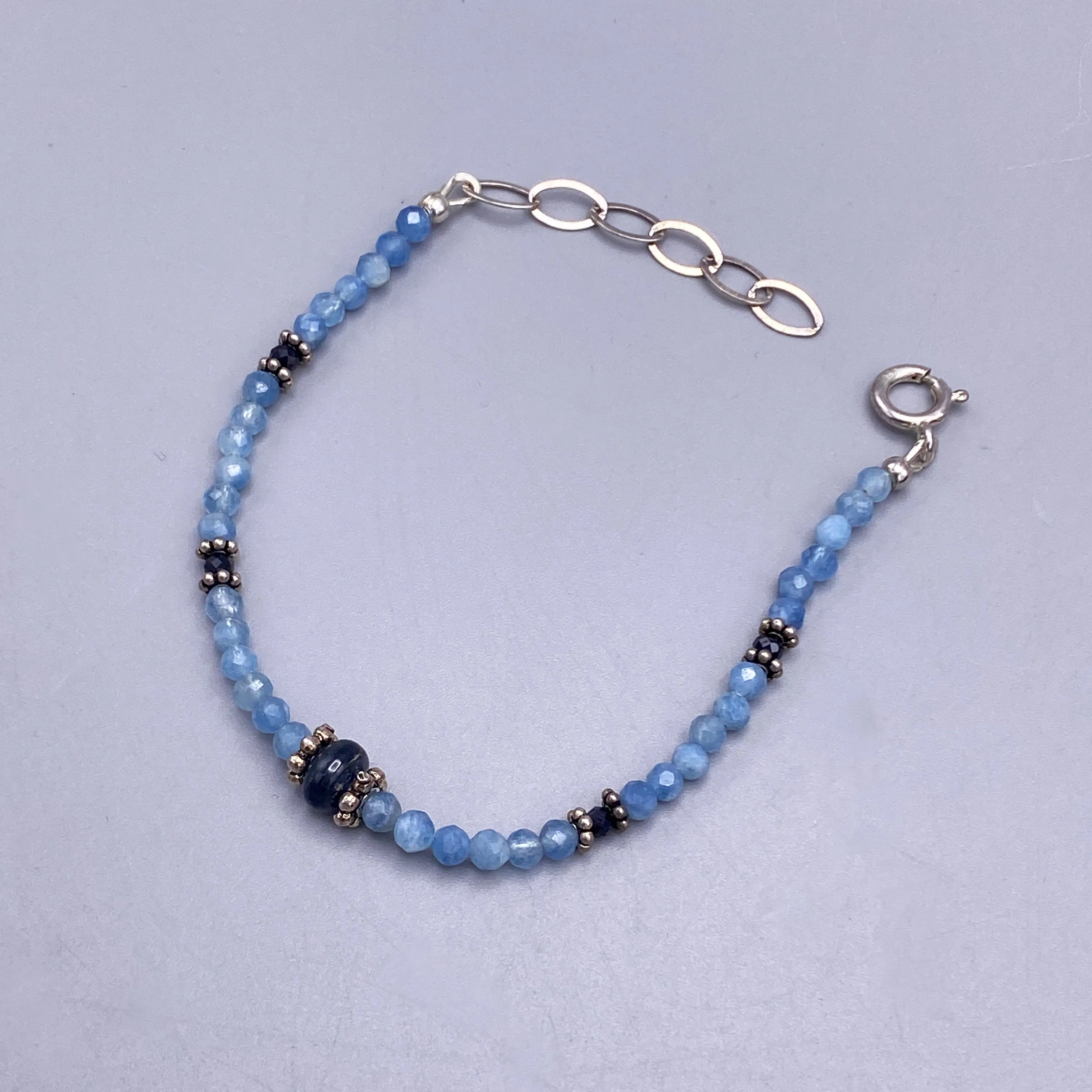 Aquamarine and Blue Sapphire Bracelet
