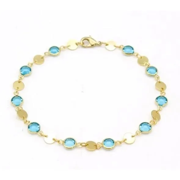 Aquamarine CRYSTAL ANKLE BRACELET