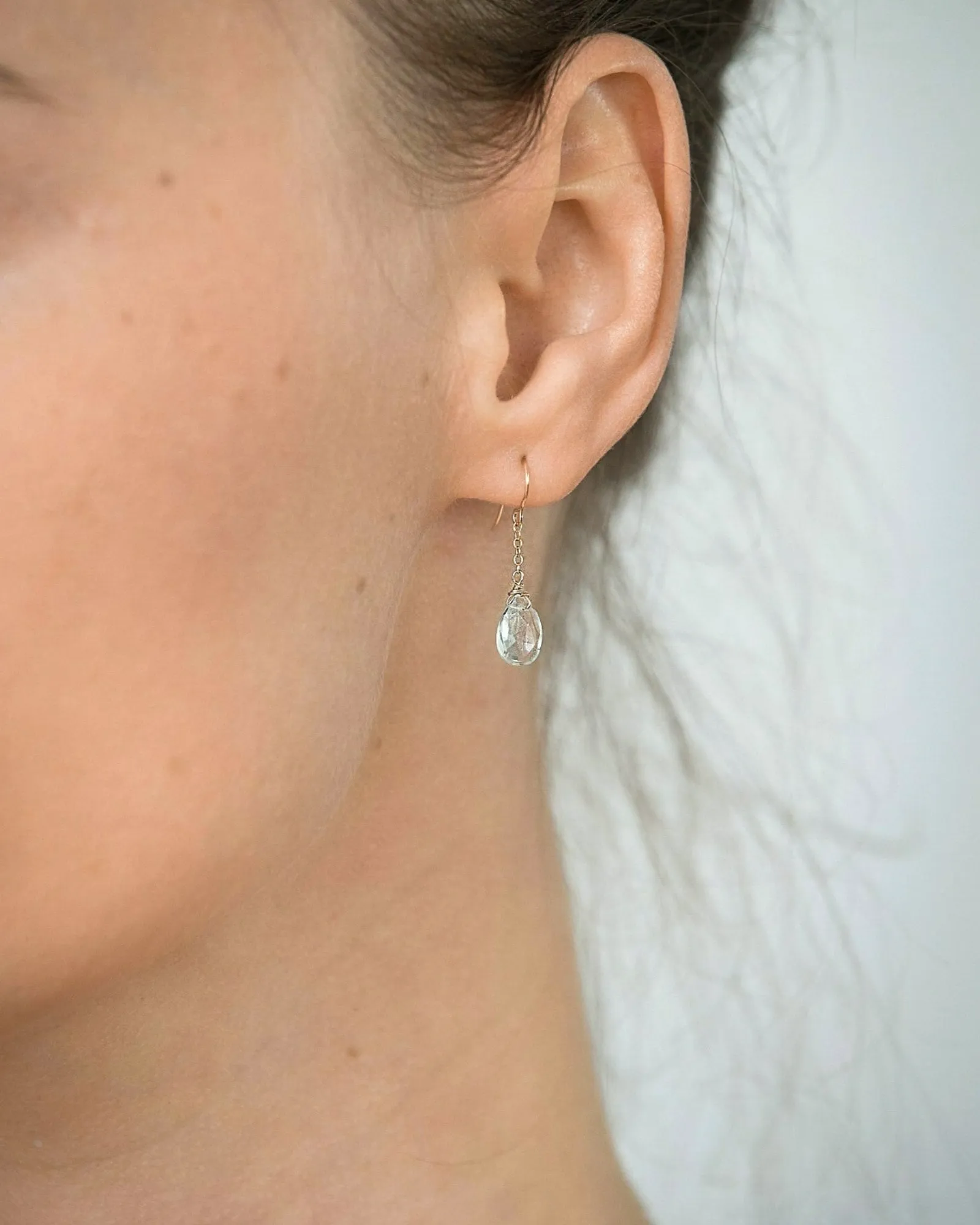 Aquamarine Simple Earrings