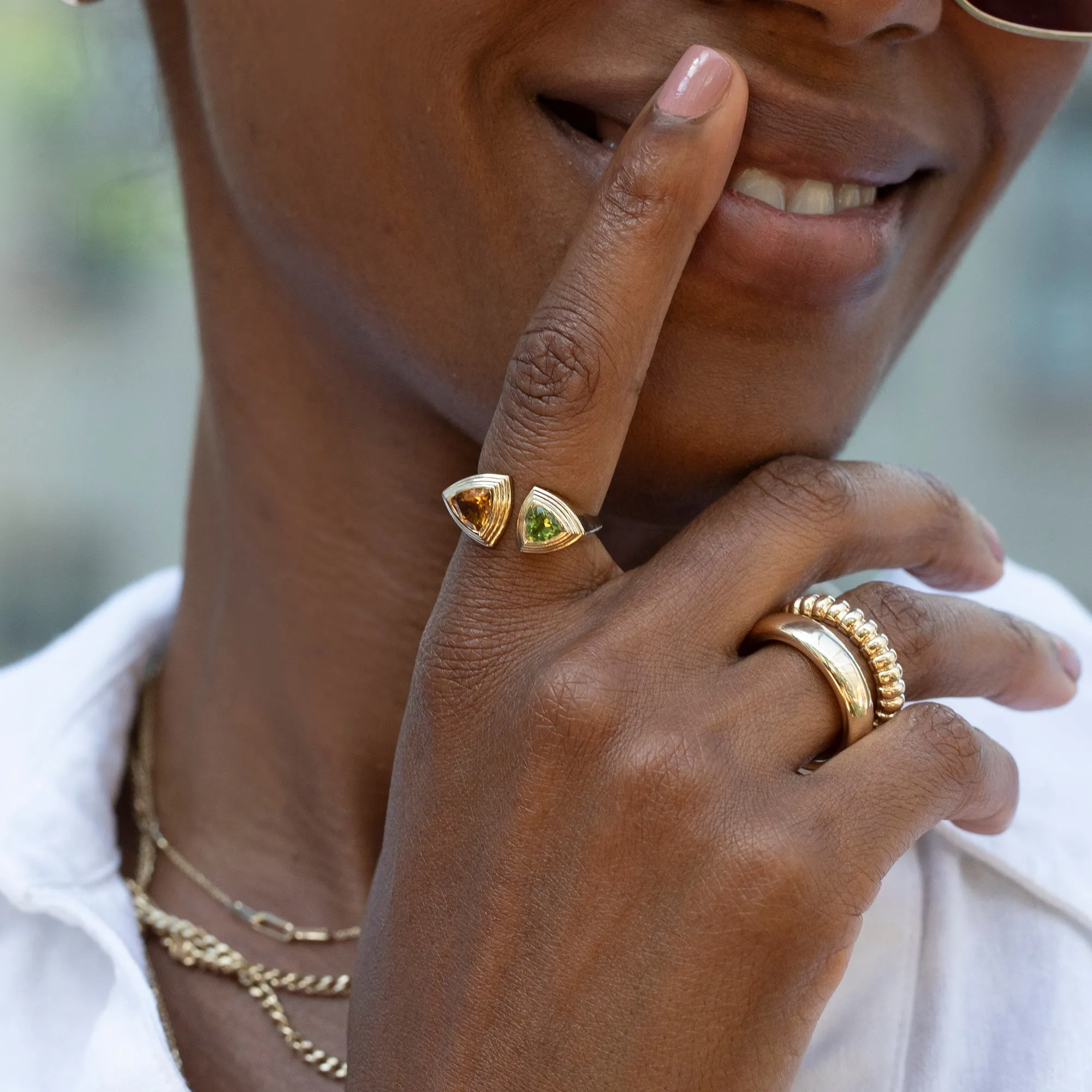 Art Deco Citrine and Peridot Ring, Nandin
