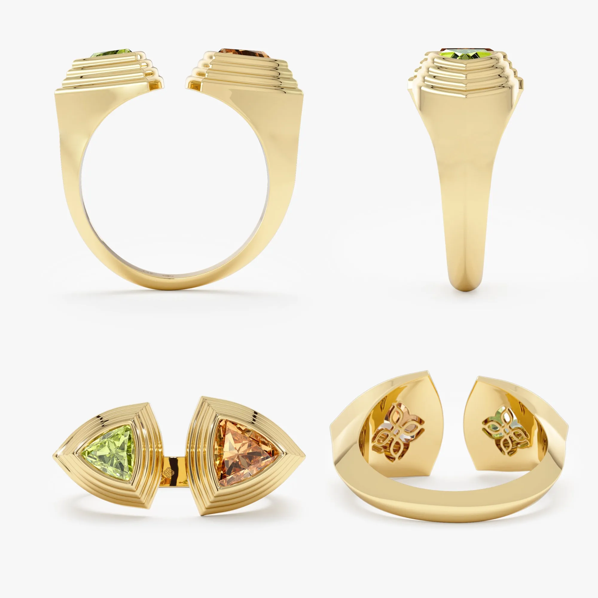 Art Deco Citrine and Peridot Ring, Nandin
