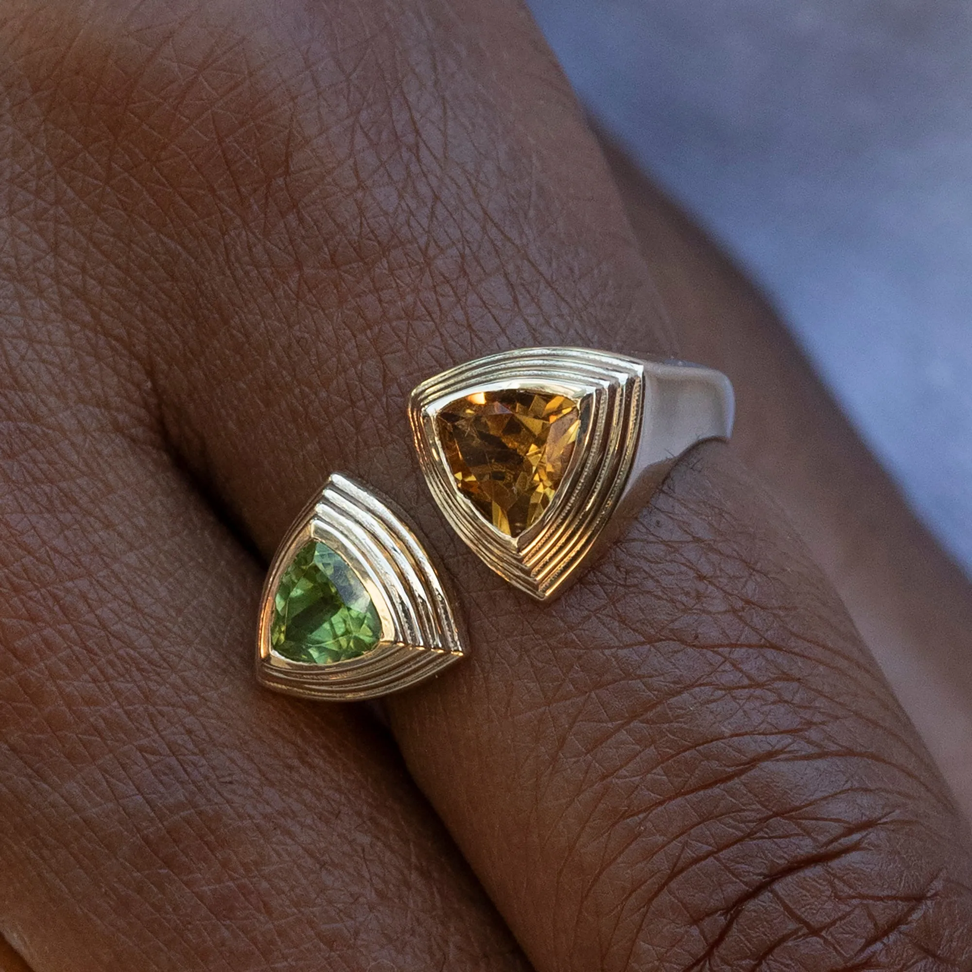 Art Deco Citrine and Peridot Ring, Nandin