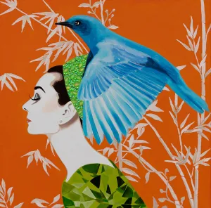 Audrey with Mountain Bluebird and Peridot Dress