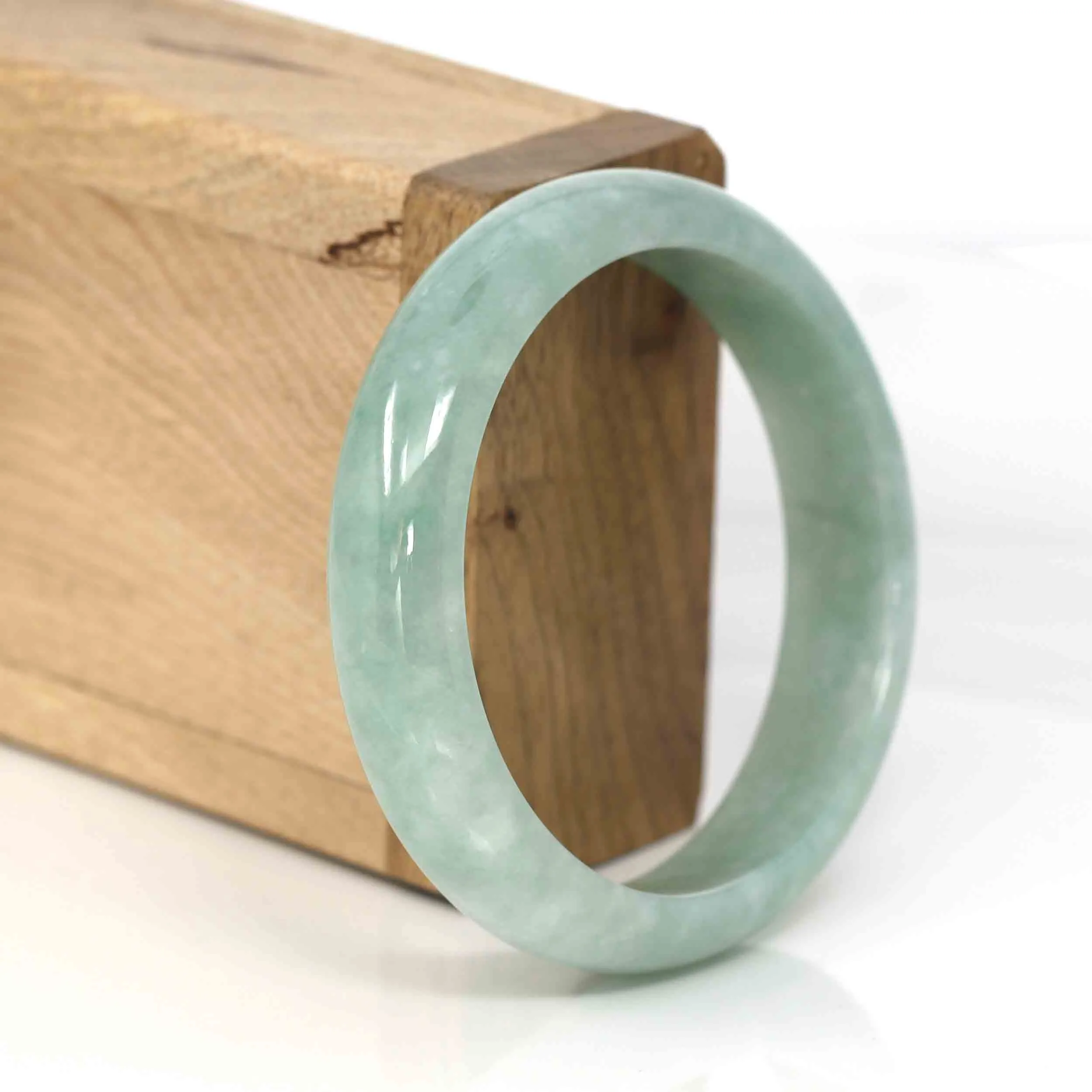 Baikalla Classic Green Natural Jadeite Jade Bangle (57 mm )#289